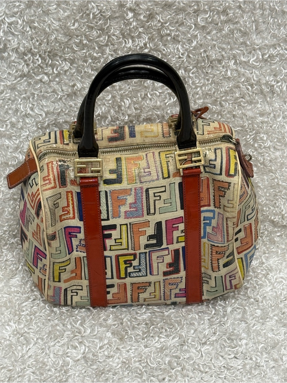 Fendi Forever Bauletto Multicolored Boston Bag - Picture 2 of 16